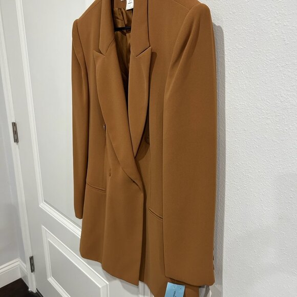 Jones New York Tan Fully Lined Double-Breasted Blazer Sz 12 Career Tailored NWT - Picture 3 of 10